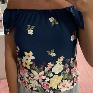 Off the shoulder floral women’s top